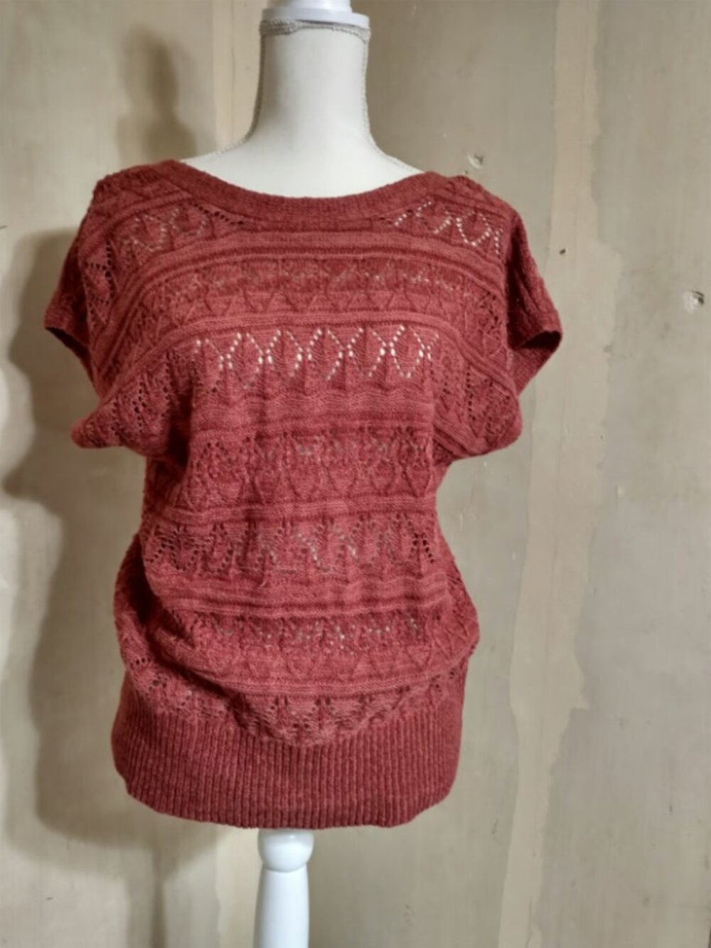 Maurices Open Knit Rust Sweater